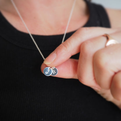 SILVER PERSONALISED MINI DISC NECKLACE