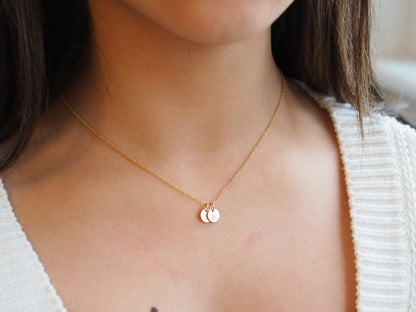 PERSONALISED DISC NECKLACE - TINY DISCS IN GOLD FILLED OR SILVER