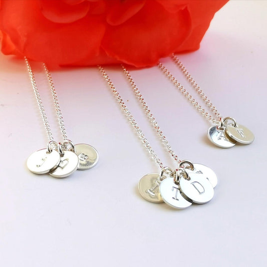 SILVER PERSONALISED MINI DISC NECKLACE